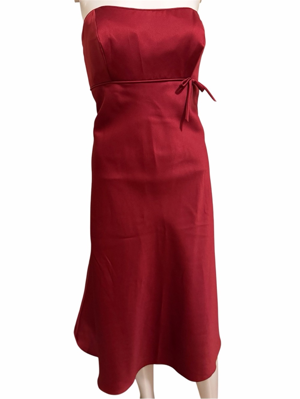 Strapless Empire Waist Bridesmaid Prom Dress Wine Red Size 10